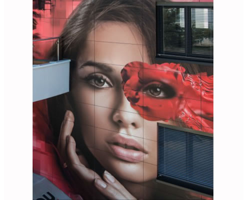 graphic printed facade panels