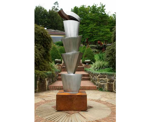 modern stainless steel garden sculpture
