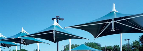 cantilevered collapsible shade umbrellas