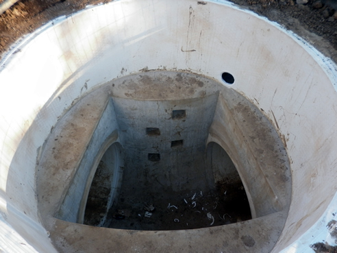 concrete pit formed with polystyrene