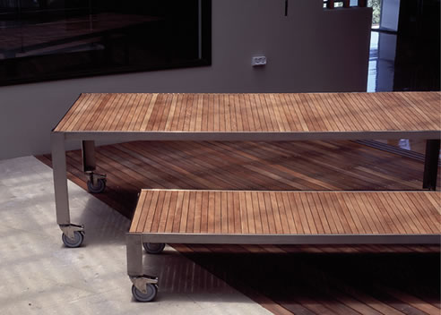 custom designed deck tables