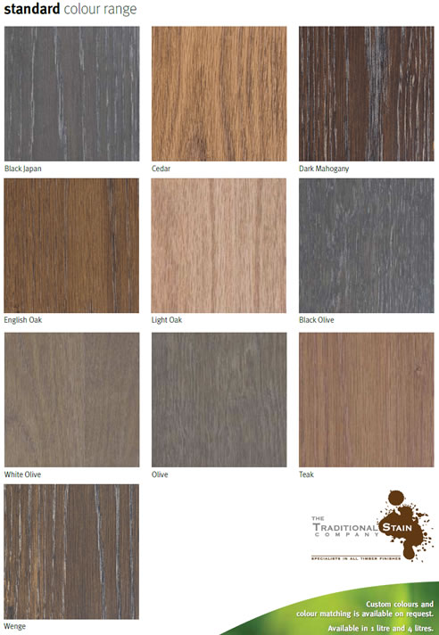 timber stain colours