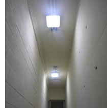 led lit fire stair corridor