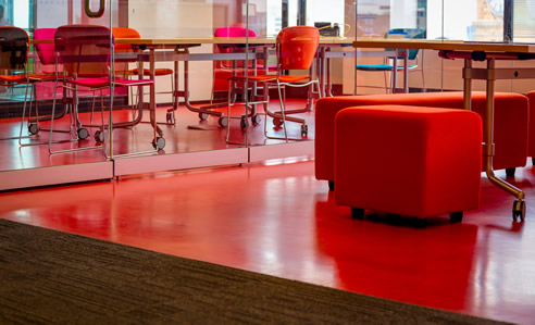 red commercial flooring