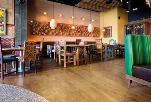 timber floor in cafe