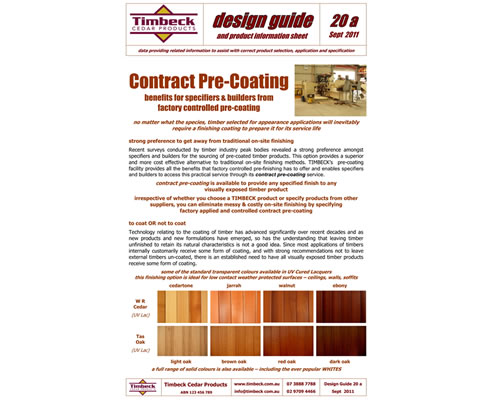 timber pre-coating options