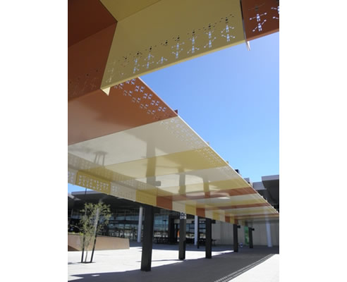 custom perforated metal canopy perth airport