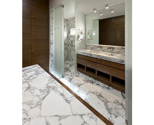 arabescato marble bathroom
