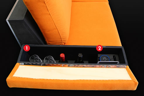 compartment road case sofa