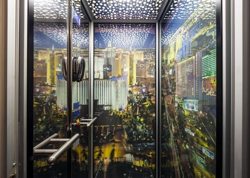new york skyline elevator interior
