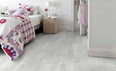 white timber floor