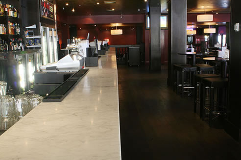 white marble bar