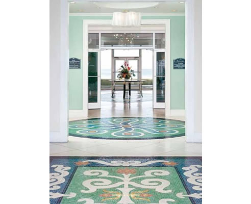 custom mosaic tiled floor