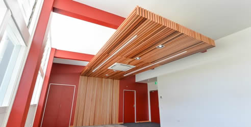 acoustic timber interior feature