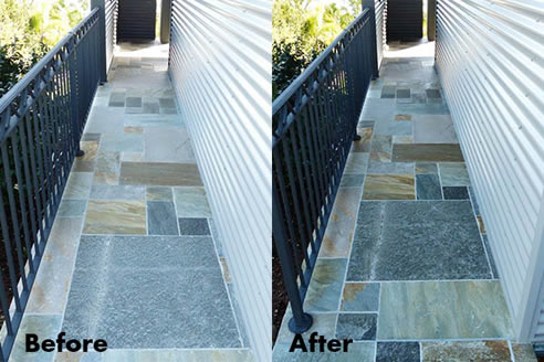 slate paving enhancement before and after