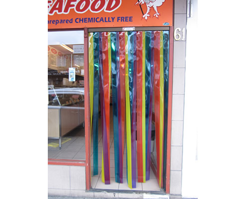 colourful plastic strip curtain door