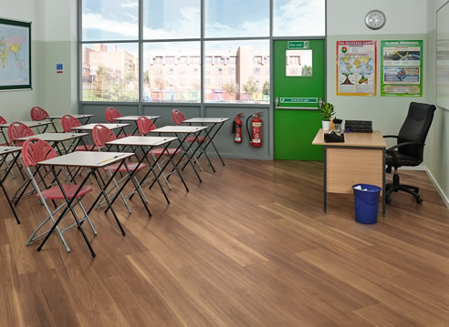 Timber Look Vinyl Classroom Floor