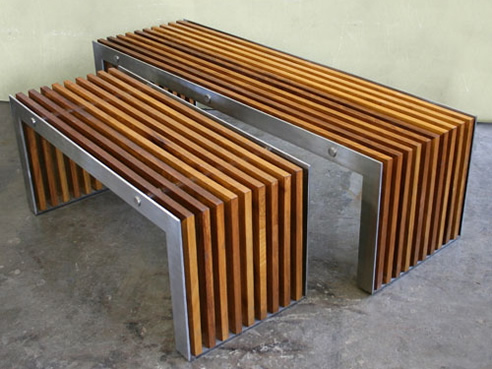hardwood park benches