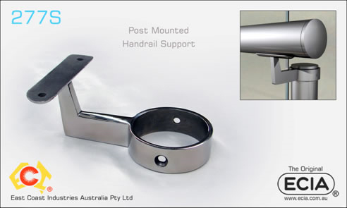 Post mounted hand rail support from ECIA