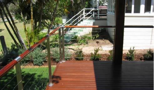 stainless steel wire balustrade timber handrail