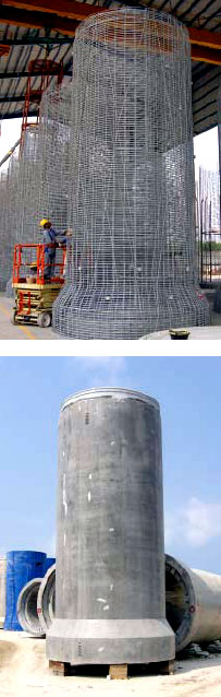 Galvanized steel reinforcement.