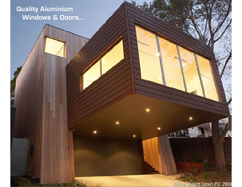 house with aluminium windows