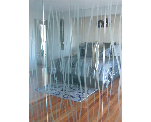 bedroom decorative glass partition wall