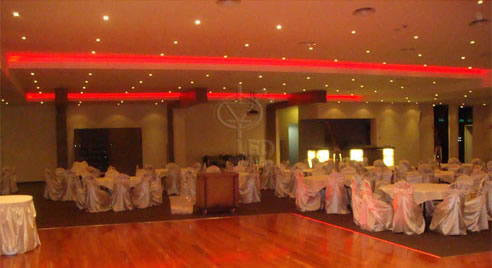 led ribbon lighting at reception venue