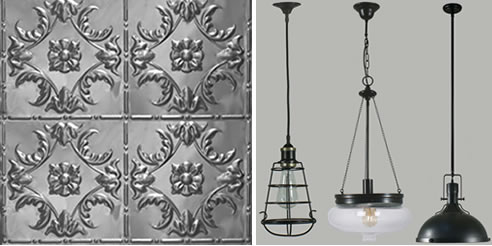 pressed tin and light fittings