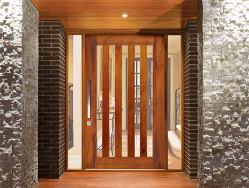 timber and glass pivot door