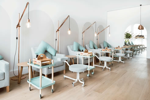 engineered oak floor beauty treatment room