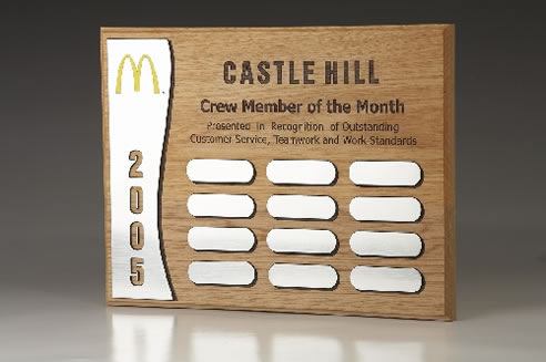 crew member of the month plaque
