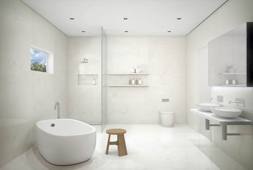 bathroom designed with caesarstone