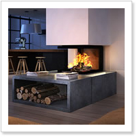 Chazelles triple sided Fireplace
