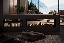 Double & Single Sided Gas Fireplaces from Cheminees Chazelles