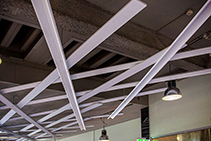 Suspended Lattice Ceiling Feature for Newtown Central by Di Emme