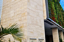 Travertine Stone Facade Installation Using LATICRETE