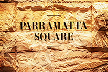 Sandstone Feature Walls for Parramatta Square by Di Emme