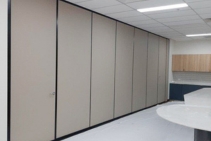 	Remote Stacking Operable Wall for Medical Facility by Bildspec	