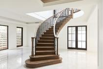 	Classic American Oak Timber Stairs and Black Steel Balusters by S&A Stairs	