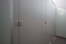 	Cement Sheet Shower Stalls by Flush Partitions	