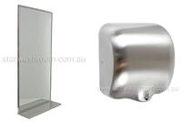 	Channel Framed Mirror and Fast Automatic Hand Dryer by Star Washroom Accessories	