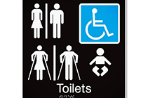 Braille Signage for Public Restrooms by Hillmont Signs