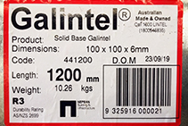 Compliant Hot-dip Galvanised Steel Lintels from Galintel