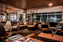 Slatted Acoustic Ceiling for Cosy Airport Lounge from SUPAWOOD