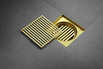 	Brass Gold Linear Drain by MDC Mosaics	