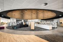 	Acoustic MDF Panels for Library Ceiling by Keystone Linings	