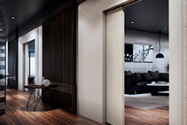 Acacia Sliding Cavity Doors Available from Hazelwood & Hill