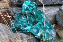 	Coloured Glass Rocks for Landscaping Applications	