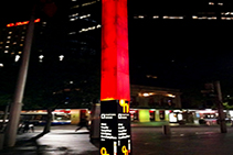 Red Perspex Column for Circular Quay by Mitchell Laminates